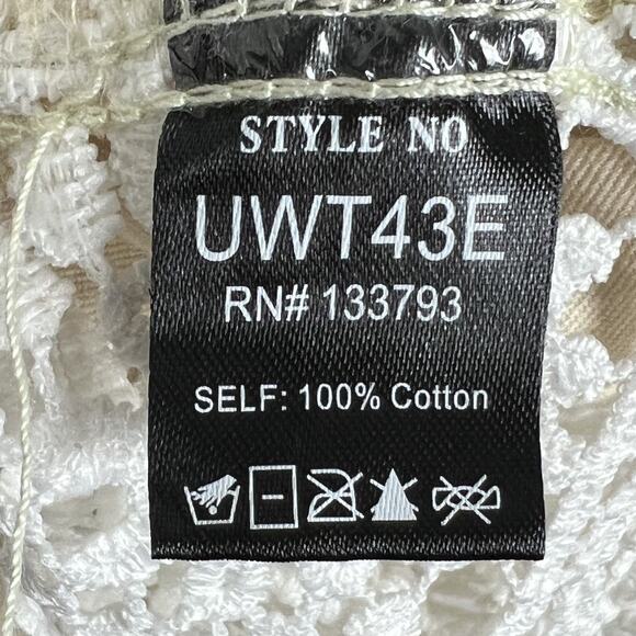 POL Overcoat Jacket Women's L Button Up Collage Lace Floral Beige Distressed - Picture 8 of 10